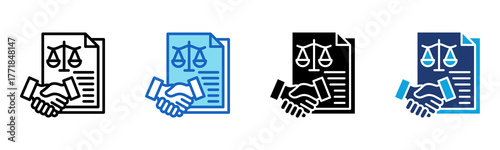 Legal Agreement icon Multi Style Vector Illustration