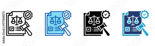 Legal Compliance icon Multi Style Vector Illustration