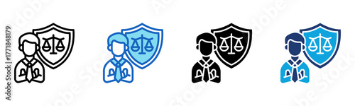 Compliance Manager icon Multi Style Vector Illustration