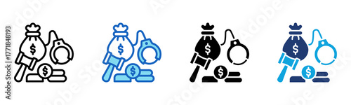 Bail icon Multi Style Vector Illustration