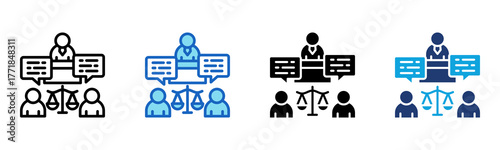 Courtroom icon Multi Style Vector Illustration