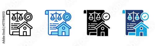 Property Law icon Multi Style Vector Illustration