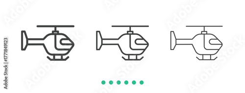 Patrol Helicopter icon. Thin line icon vector