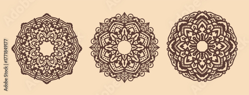 Elegant Mandala design set decorative background