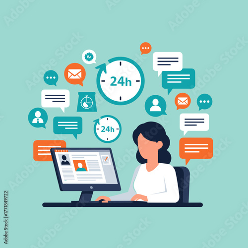 24-Hour Online Communication and Customer Support Agent