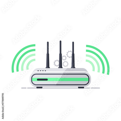 Wireless Internet Router with Strong Wifi Signal and Gears