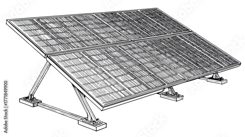 Professional Solar Panel Vector Illustration on White Background