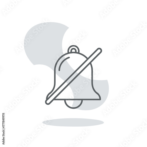 Muted Notification Bell Icon with Diagonal Line for Silent Mode or Disabled Alerts
