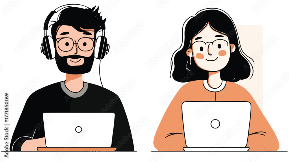 Fototapeta premium Professional Portrait of a Person with Headphones