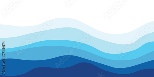 Sea waves layered vector background illustration and sea beach vector illustration.