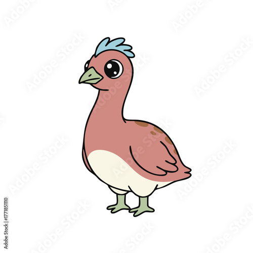 Cute vector illustration of the extinct Moa bird