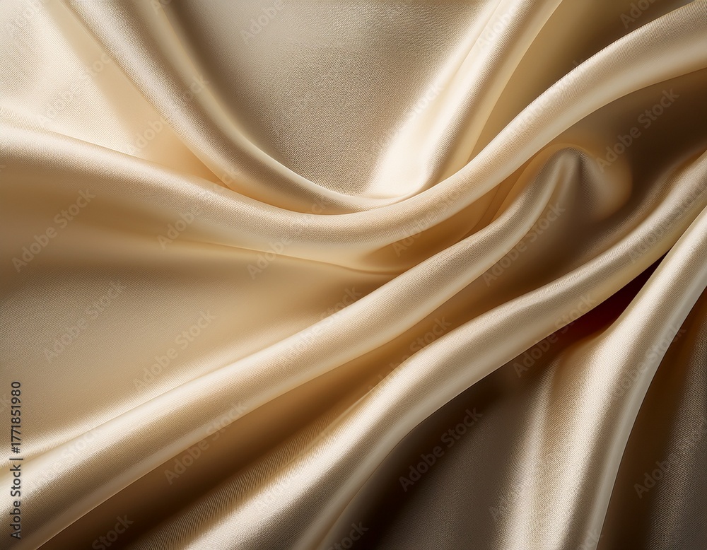 Obraz premium creamy textured fabric draped on surface