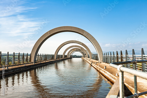 Arches at the top of the Falkirk Wheel Scotland UK