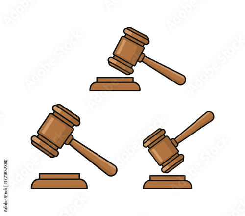 Brown wooden gavels decision law justice concept