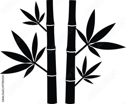 Bamboo stalk vector icon illustration