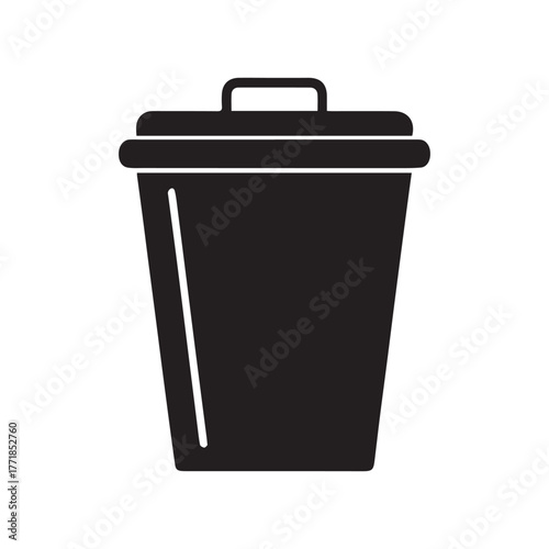 Dustbin3 silhouette icon on white background