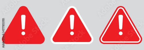 Caution sign with exclamation mark. Warning, precaution, attention, alert icon, exclamation mark in the triangle shape. Symbol or icon for web site, logo, UI design. Alert icon. Danger warning icon. 