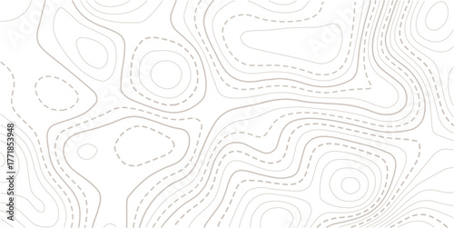 Topographic map background geographic line map with elevation assignments. Geographic mountain relief diagram line wave carve pattern 