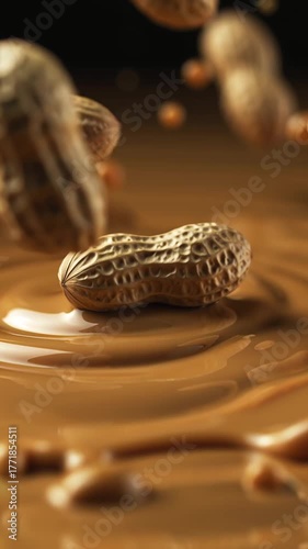 Splash of peanut butter with nuts movement