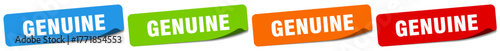 genuine sticker. genuine sticker set on white background