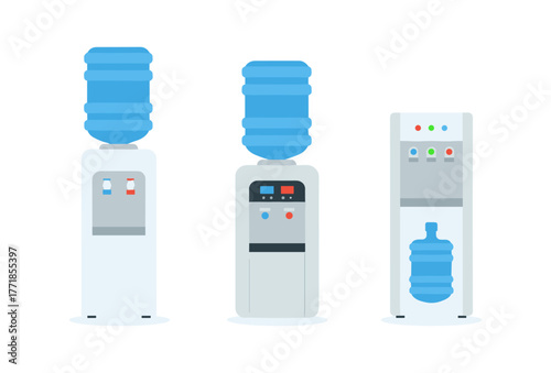 Water coolers for office and home use, offering hot and cold hydration