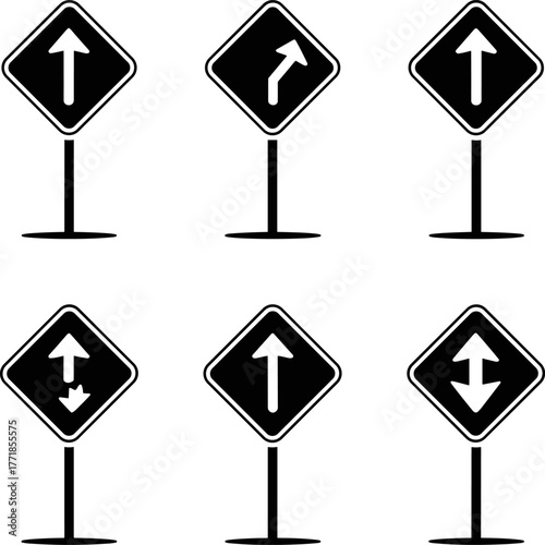 Wayfinding Signage Compass Directional Pointer for Maps and Travel Applications User Interface Design