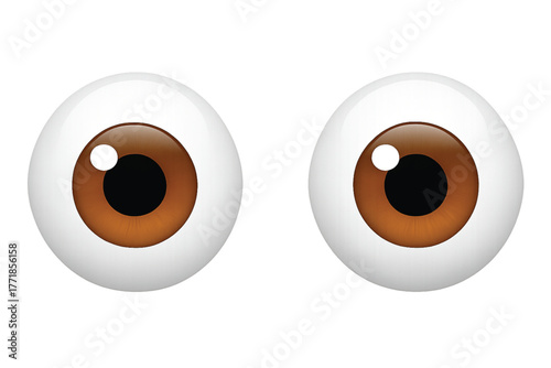 Cartoon emoji shocking icon big eyes stare