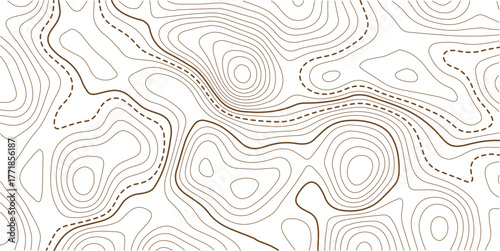 Topographic gold luxury map background. Geographic abstract pattern. The topo contour or wallpaper. Mountain trail terrain or path.Topographic background and texture, monochrome image. 3D waves