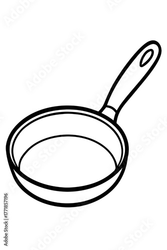 Simple line drawing of a frying pan