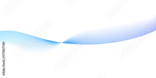 Abstract blue line wave background. Technology abstract lines on white background, flow vector abstract wave on white background. Abstract glowing white slow speed stripe sound blend line,
