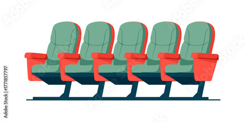 Cinema seats row for entertainment viewing vector illustration