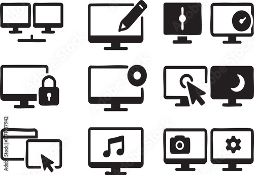 Digital tools for graphic creation online workspace visual icons tech