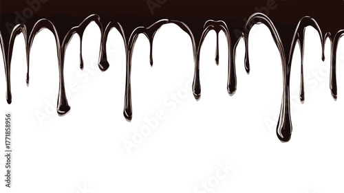 Elegant Black Dripping Paint & Melting Chocolate Background