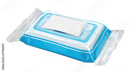 Professional Hygienic Wet Wipes Package on Isolated Background Vector