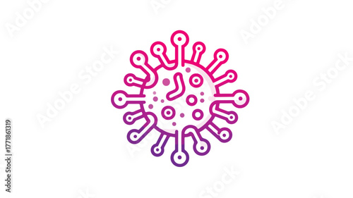 Professional Vector Concept for Social Awareness with Human and Virus Bacteria Line Icon