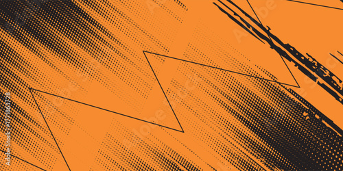 orange and black brush Car sticker wrap pattern banner abstract sporty lines. illustration eps 10.