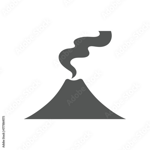 Gray smoke cloud flat icon representing fog, eruption residue, or pollution. Simple modern vector for climate or environment design