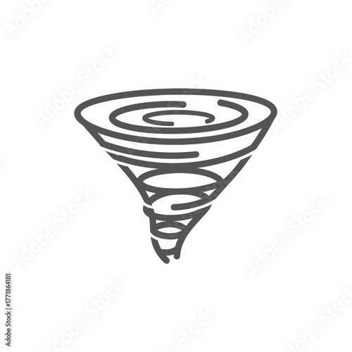 Volcanic mountain with smoke vector representing dormant volcano or natural gas emission. Clean minimal style on white background