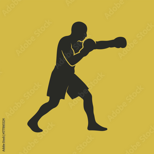 Boxing Player Vector! Dynamic illustration featuring a boxer in action, perfect for sports, fitness, and training designs. Ideal for posters, logos, gym branding, and promotional materials. Fully edit