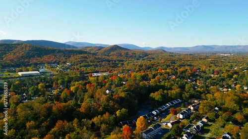 Fall leaf change in the American south. Shenandoah valley fall tourism 