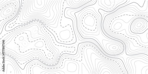 Topographic map background geographic line map with elevation assignment.White wave paper curved reliefs abstract background. Vector illustration. wave Line topography map contour background.