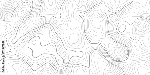 Topographic map background geographic line map with elevation assignment.White wave paper curved reliefs abstract background. Vector illustration. wave Line topography map contour background.