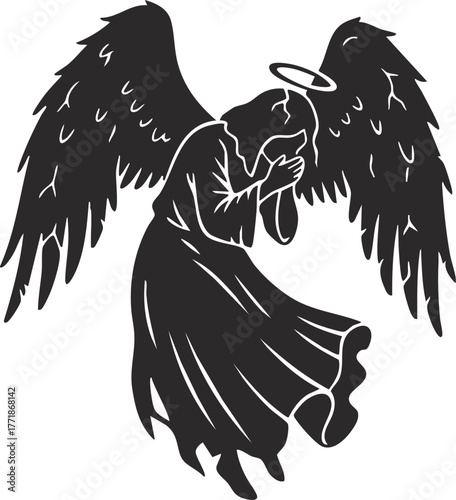fallen angel vector illustration