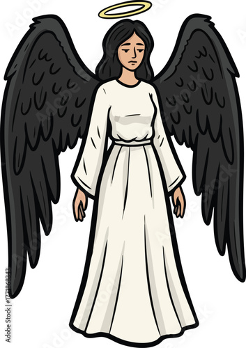 fallen angel vector illustration