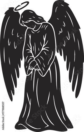 fallen angel vector illustration