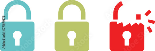 Lock icon security padlock key
