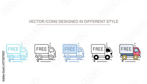 Free Delivery icon set with different style