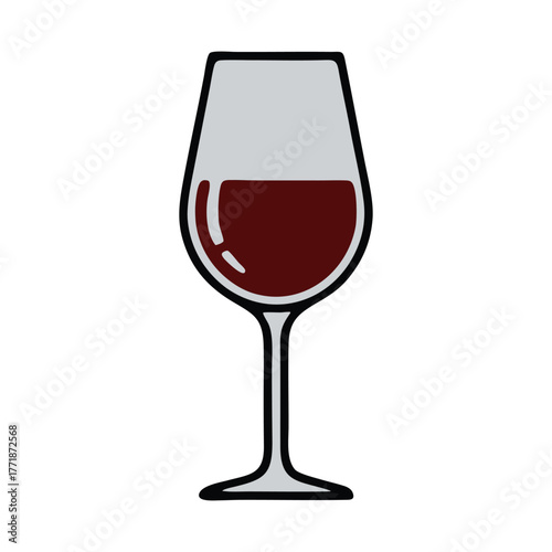vector glass of red wine
