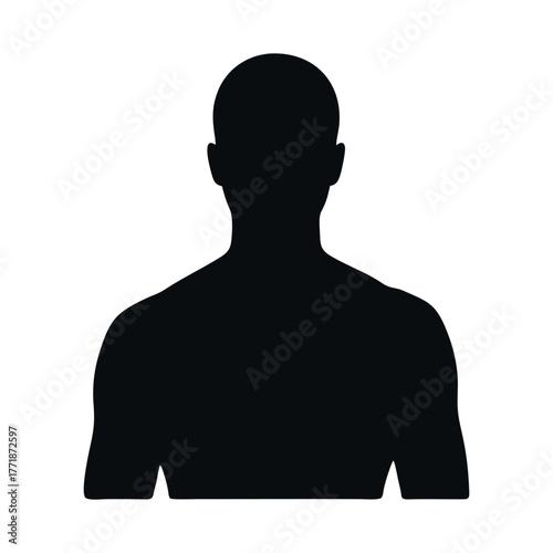 Vector silhouette of a strong man