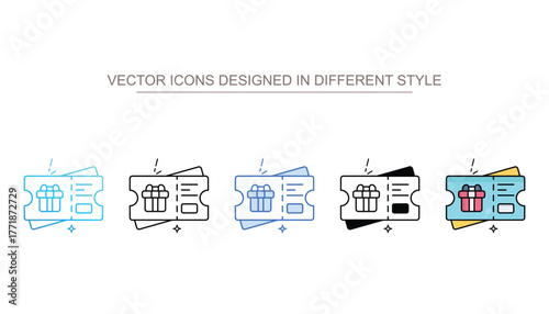 Voucher icon set with different style